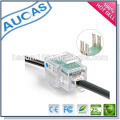 AUCAS cat6 UTP módulo de preço de fábrica / hot vender keystone jack módulo de rede / AMP Dual IDC 90 degreejack módulo /